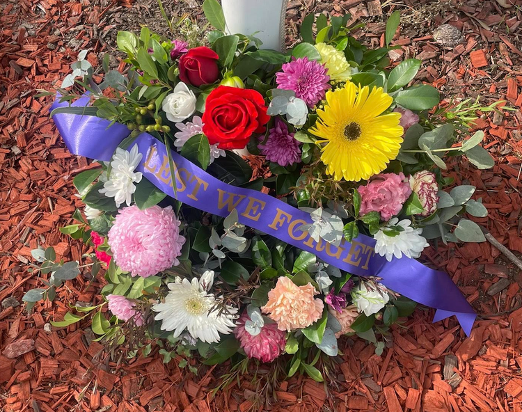 A wreath laid at our ANZAC service.