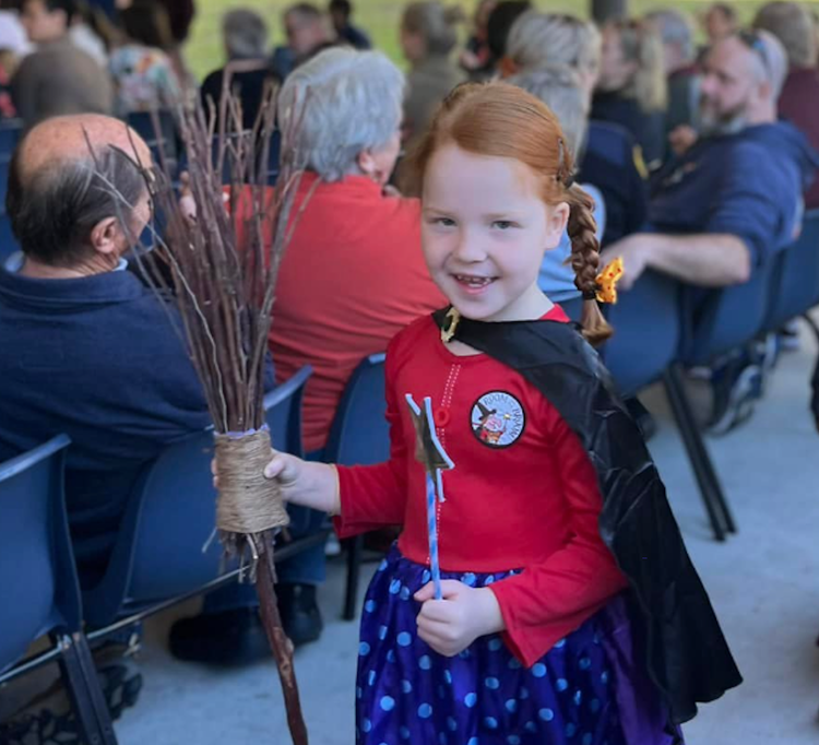 A girl in costume at our Book Character Parade.