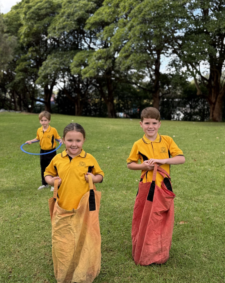 children playing outside
