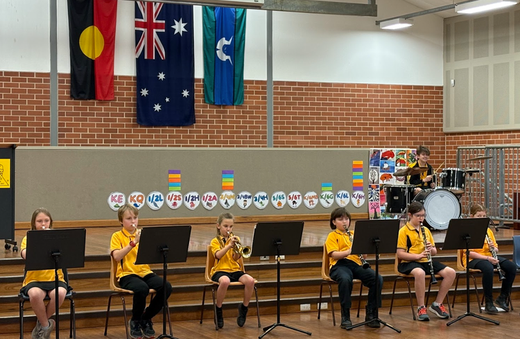 band practice in the school hall