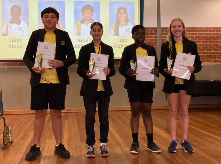 Children with their awards.