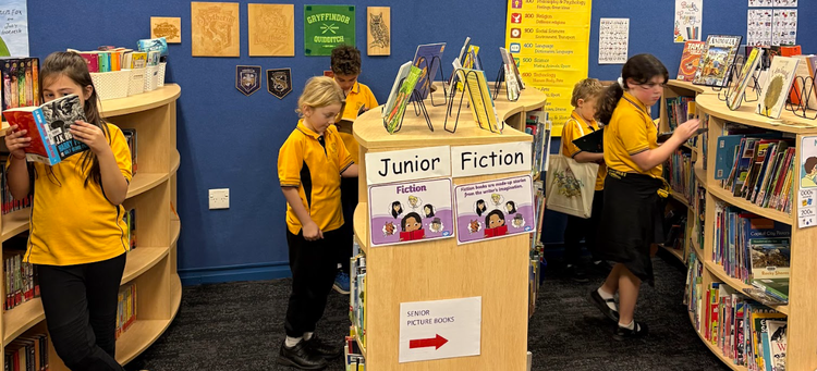 children in the library