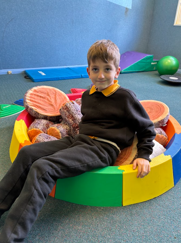 boy in sensory room