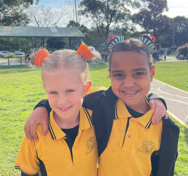 two children hugging